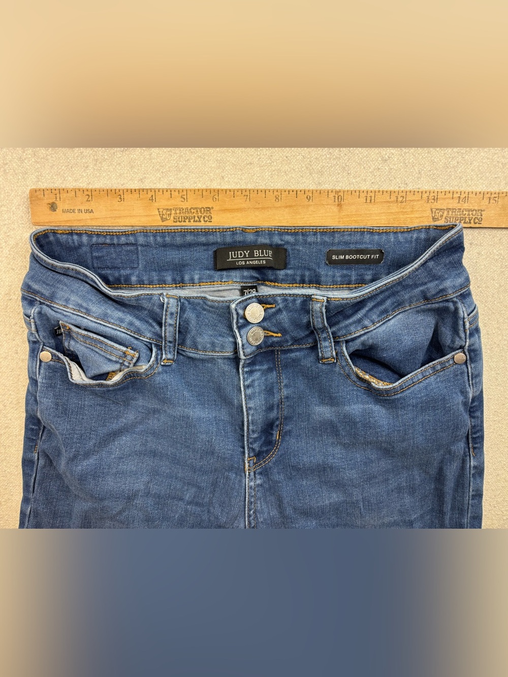 Judy Blue Slim Bootcut Jeans Women’s Size 7/28 Medium Wash Stretch Denim Pants - Picture 3 of 7